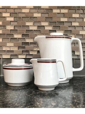 Vintage Lubiana Teapot Set w/ Matching Sugar Bowl and Creamer